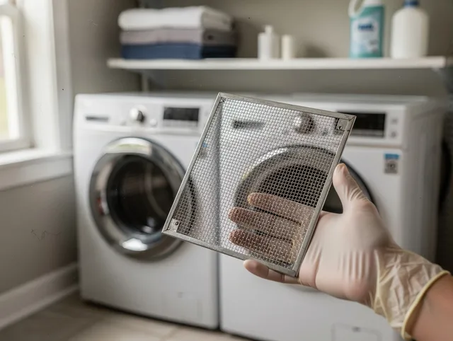 New Fairfield Dryer Vent Cleaning specialist performing detailed lint trap cleaning service in New Fairfield