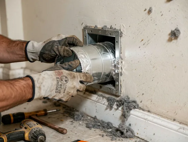 Professional dryer vent repair and installation by New Fairfield Dryer Vent Cleaning in New Fairfield